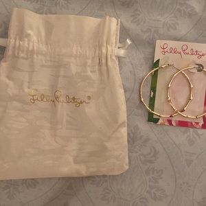 Lilly Pulitzer gold hoop earrings with embellishment